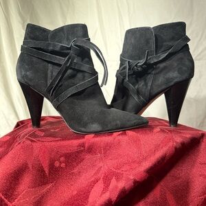 Marc Fisher Black Suede Heeled Boots